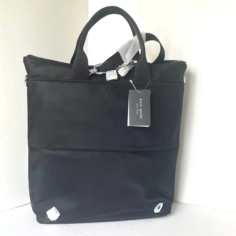 Kate Spade Sam KSNYL Nylon Convertible Tote Backpack Black